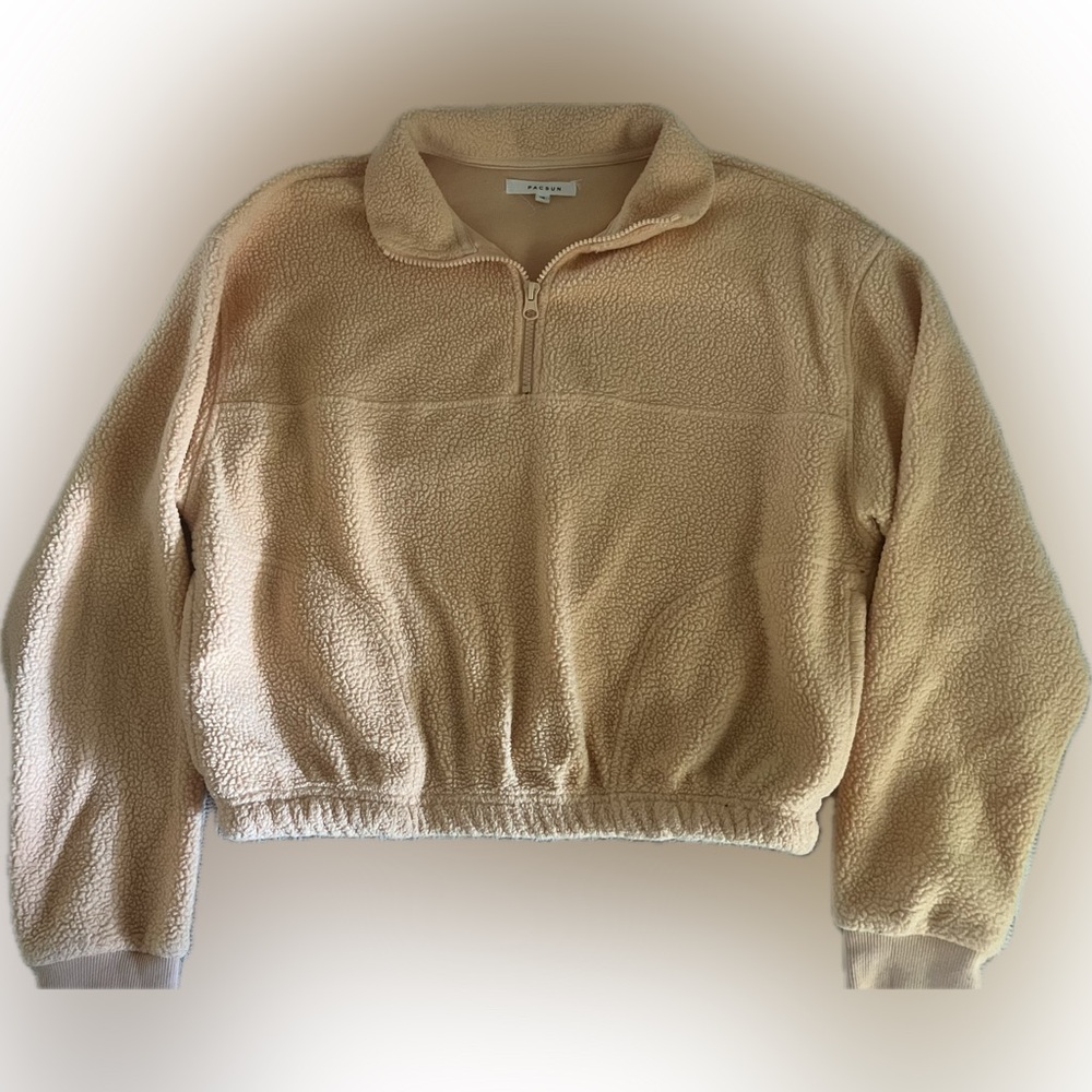 Apricot cropped zip up pacsun sweater